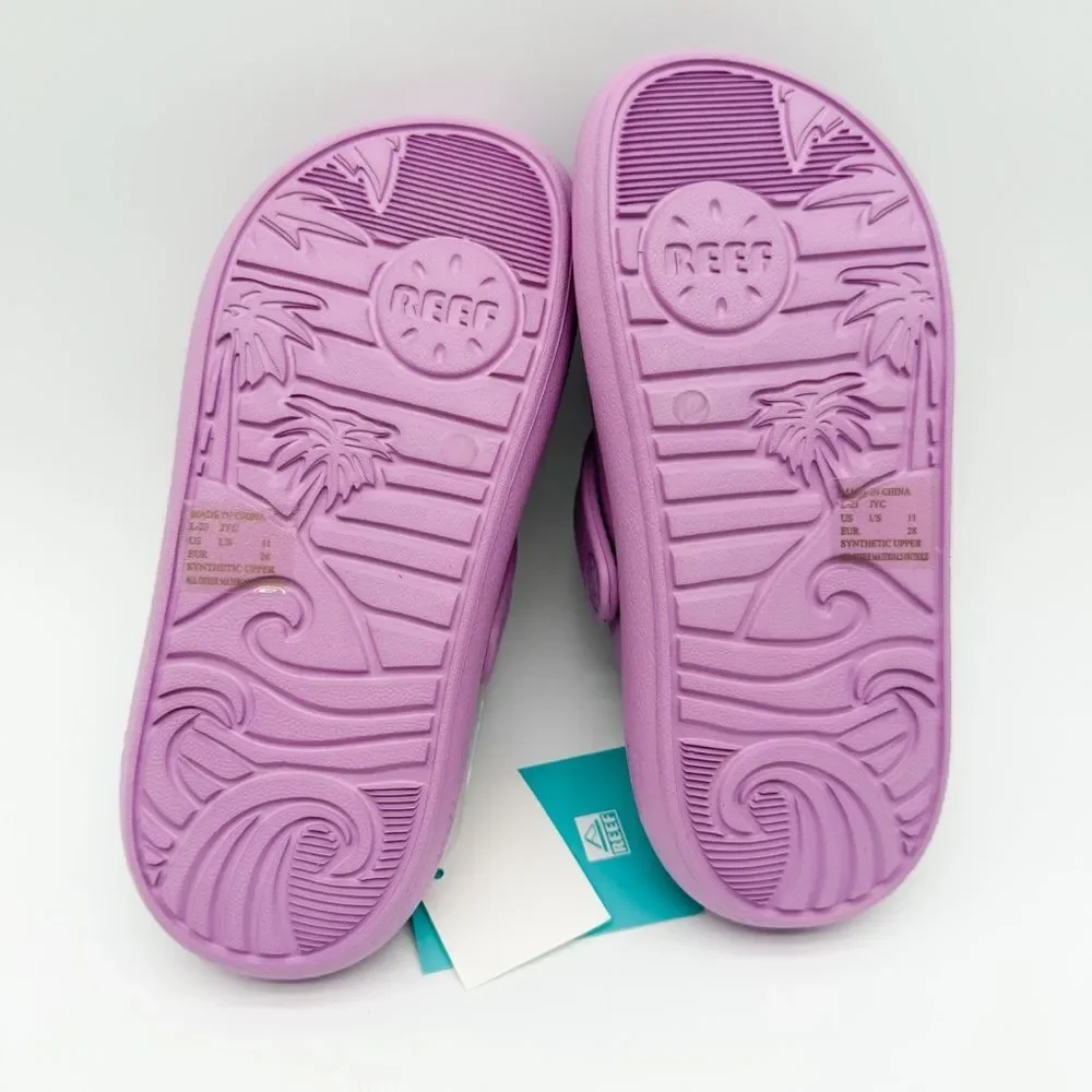 Reef Little Rio Slide Sandals Waterproof Lightweight Strap Purple Youth 11 NEW
